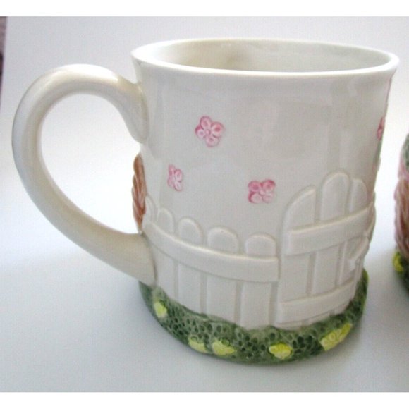 Fitz & Floyd Pig & Chicken Mugs (2) - Fitz & Floyd 1987 Bacon Eggs Pig Chick VTG - Picture 4 of 16